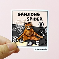 (SG) "ganjiong spider" singlish cat meme waterproof vinyl sticker