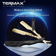 TERMAX Vintage Folding Razor Old fashioned Shaving Razor with Feather Blades Men's Face Shaving Razo
