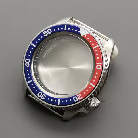 42mm Silver SKX007 Watch Case Flat Sapphire Glass Fit for NH35 NH36 4R 6R 7S Movement 28.5mm Dial Me