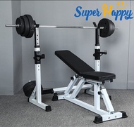 ชั้นวางบาร์เบล ชั้นยกน้ำหนัก Barbell rack/Squat Rackปรับขนาดได้ แท่นยกบาร์เบล แท่นวางบาร์เบล ที่วางเ