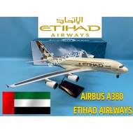 ETIHAD AIRWAYS Airbus A380 Aircraft Model 46cm Kapal Terbang 飞机模型 Display Collectible Gift