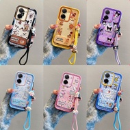 Casing POCO C71 watak anime comel dengan cermin dan shell telefon bimbit pegangan
