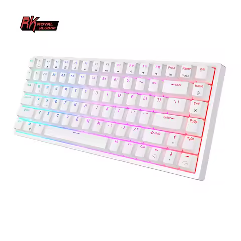 RK ROYAL KLUDGE RK84 75% RGB Triple Mode Mechanical Keyboard BT5.0/2.4G/USB-C 84 Hot Swappable Bluet