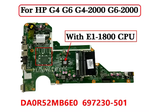 Original For HP Pavilion G4 G6 G4-2000 G6-2000 Laptop Motherboard With E1-1800 CPU DA0R52MB6E0 69723