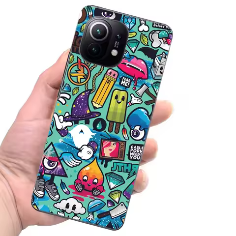 3D Colorful Cute Pattern Matte Skin Film Phone Back Wrap Sticker For Xiaomi Mix 4 MIX3 Poco F3 F2 Pr