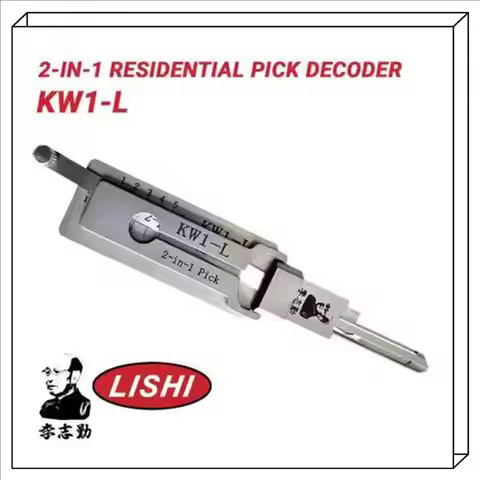 Lishi Kwikset KW1-L LOCKSMITH TOOL 2-in-1 Residential Pick Decoder Anti Glare (Reverse Handing)