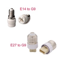 2pcs E14 To G9, E27 to G9 Light Socket Adapter Fireproof Porcelain G9 LED Halogen CFL Lamp Bulb Base