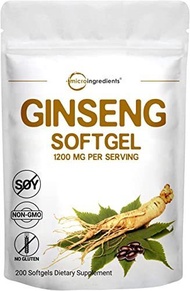 ▶$1 Shop Coupon◀  Maximum Strength Red Panax Ginseng Capsules (Korean Ginseng Extract Liquid Softgel