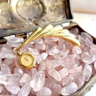 日本中古金黃色羽翼陀錶鐘錶心口針襟針別針襟針 古著珠寶首飾品