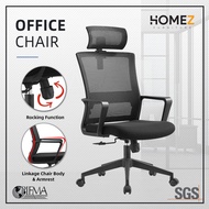 Homez Emma High Back Mesh Office Chair with Ergonomic Design / Black - HMZ-OC-HB-EMMA-BK+BK