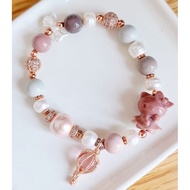 Pastel Macaron Alashan Agate with Hello Kitty Alashan Agate Charm