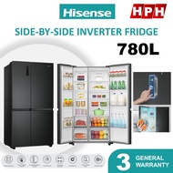 Hisense 780L Side By Side Inverter RS869N4ABV Fridge Refrigerator Peti Sejuk