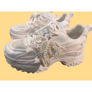 PEARL DECOR MESH PLATFORM DAD SNEAKERS