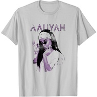 KATUN Adult T-Shirt Ripple Junction x Aaliyah Distressed Purple Print R&B Music T-Shirt Fashion Clot