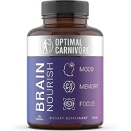 Optimal Carnivore Lions Mane Mushroom Supplement & Beef Brain, Powerful Nootropics Brain Support Sup