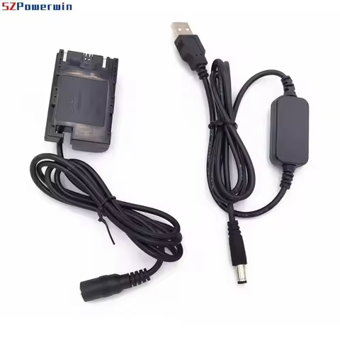 For Canon 7D DR-E6 Decoded DC Coupler USB Power Adapter Kit LP E6 Dummy Battery for Canon EOS 80D 70