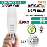 MYDIYSDNBHD - SIRIM LED STICK BULB E27 10W 15W DAYLIGHT WHITE BULB LIGHT LED BULB DOWNLIGHT MENTOL L