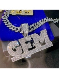 Iced Out GFM ทองเงินสี Hip Hop จี้สร้อยคอสำหรับผู้ชายผู้หญิงเครื่องประดับ Link Chain พระเจ้าครอบครัว