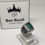 Yemeni agate ring, square box model festive Yemeni agate ring/