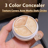 Tri-color waterproof concealer texture can cover acne marks Long-lasting waterproof makeup setting w