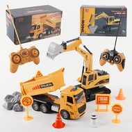 2.4G Remote Control Excavator 1:20 Car Alloy Material Backhoe Dump Truck Children's Toy