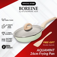 BOREINE Aquamint Non Stick Granite 26cm Frying Pan Kuali Batu Granite Original (26cm) [Free Spatula]