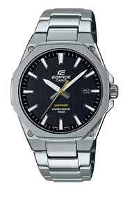 Casio Edifice Super Slim กระจกแซฟไฟร์ นาฬิกาข้อมือผู้ชาย สายสแตนเลส รุ่น EFR-S108D-1A ของแท้ ประกัน 