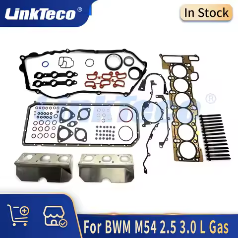 Auto Engine Parts Full Cylinder Head Gasket Seal Set & Head Bolts Kit 2.5 3.0 L Gas M54B25 M54B30 30