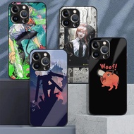 chainsaw man 02 Tempered Glass Phone Case For IPhone 15 14 13 12 11 Pro XS Max Plus Mini X XR 8 7 6s