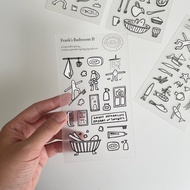 Frank田s Bathroom II - Transparent Sticker Sheet by September Spring
