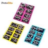 [PETSOLA] 8pcs/Set Wire Puzzles Brain Teaser Iron Link IQ Test Teens Adults Challenge