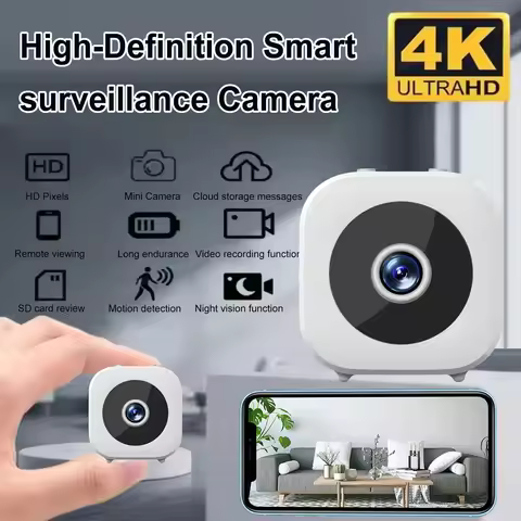 Wireless Security Camera with Bluetooth Connection Compact Design Supports SD Card and 100 Minutes B