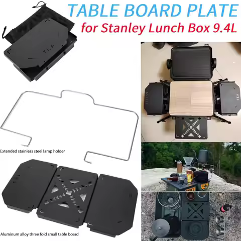 Outdoors Folding Table Top Metal Board Plate Aluminum Alloy Shelf Suitable for Stanley Lunch Box 9.4