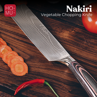 HOMU NAKIRI VEGETABLE CHOPPING KNIFE PISAU JEPANG POTONG SAYUR DAMASCUS STAINLESS CLEAVER GOLOK MINI