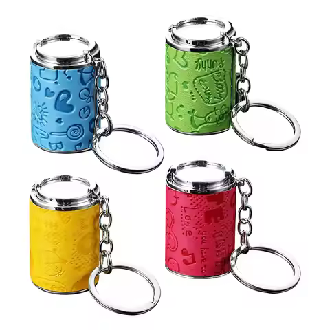 Coin Bank Metal Coin Tube Keychain Portable Fashionable Key Pendant Coin Storage Bank Novelty Keycha