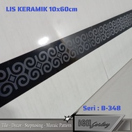 Lis Keramik Dinding 10x60 cm Glossy Motif Minimalis Dekor