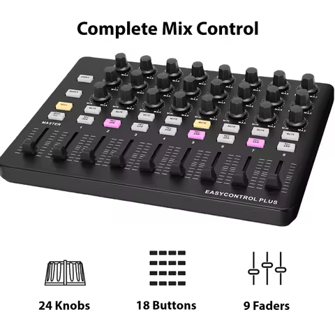 MIDI Keyboard Controller Portable MIDI Controller Music Creation Tool Control Knobs Push Sliders But