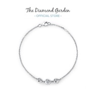 TDG 10K Gold Lab Grown Diamond Three Stone Design Bracelet