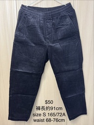 uniqlo 燈芯絨黑色長褲 trousers