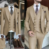 【In Stock】Dress Wedding Groom Suit Men's Slim-fit Suit Three-piece Business Casual Suit 3BCE
