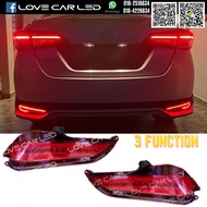 Toyota Vios 2018 2019 2020 2021 Red LED Rear Bumper Reflector Tail Brake Stop Lights Lamp