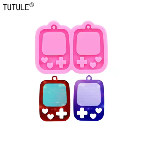 Shiny gameboy resina shaker Keychain Silicone Mold DIY Gameboy silicona resina pendiente mold Clay E