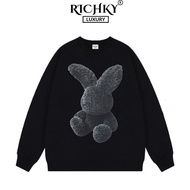 Richky Premium Sweatshirts Adlv Black Fuzzy Rabbit