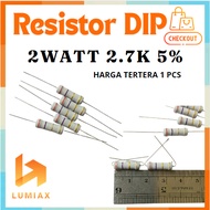 R resistor 2w 2Watt 2.7K 2.7Kilo Ohm 2K7 2.7KOhm 2watt tolerance 5% 2K7
