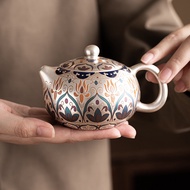 Gilt Silver Xishi Pot One Pot Two Cups Teapot Teacup Tea Set Person Non-Last Gift Gift 60316