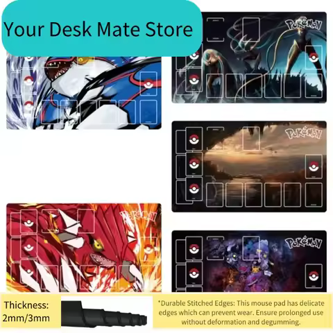 Anime Pokemon GAME PTCG Dedicated Card Playmat Battle Against Pikachu Charizard Gengar Kyurem Kyogre