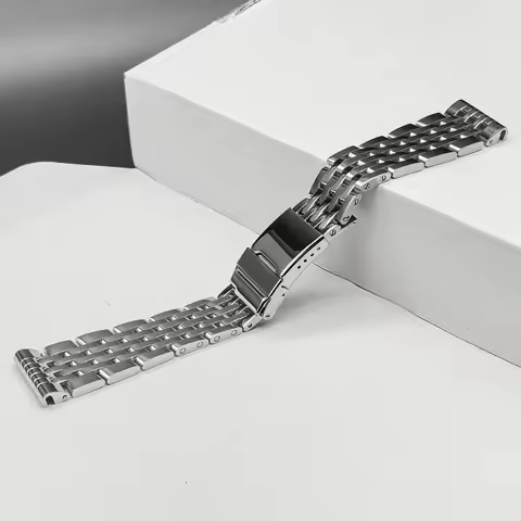 Silver Stainless Steel Watchband 22mm/24mm Straight End Wrist Bracelet for Breitling Navitimer Super