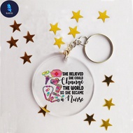 BF Nurse's Day Gifts Keychain Nurse Print Keychain Pendant Acrylic Accessories