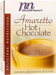 HealthSmart High Protein Amaretto Hot Chocolate Drink, 15g Protein, Low Calorie, Low Carb, Aspartame Free, KETO Diet Friendly, Ideal Protein Compatible, Instant Cocoa, 7 Count Box