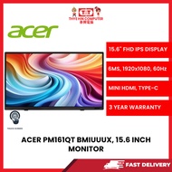 ACER PM161QT BMIUUUX, 15.6H, LED, BLACK, 220NITS MONITOR